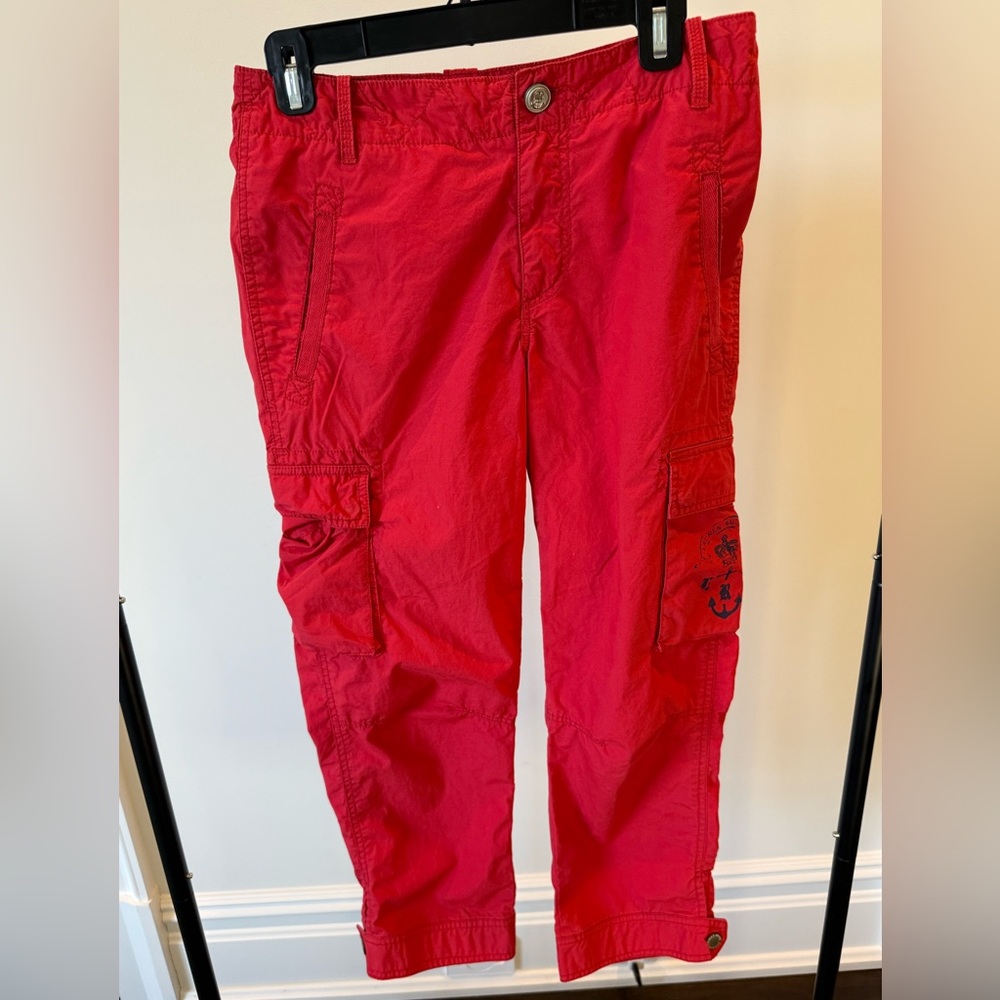 Ralph Lauren Red women’s Cargo 3/4 Pants - Utility Pocket Detail